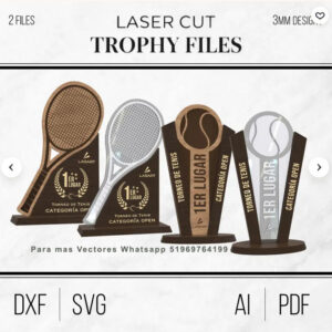 Trofeos de Tenis para Corte Láser Vol. 1