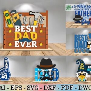 Letreros decorativos para el Día del Padre en corte láser