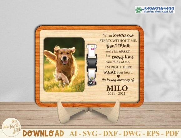 Placa Memorial para Mascotas en Madera para Corte Láser - Imagen 3