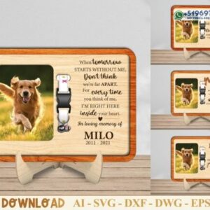 Placa Memorial para Mascotas en Madera para Corte Láser