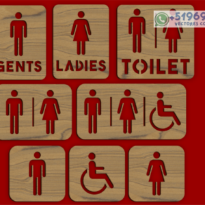 Letreros de Baño Modernos y Accesibles – Pack Profesional para Corte Láser