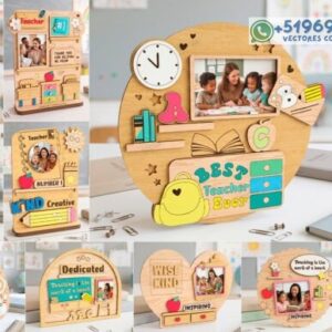 Cuadros y Regalos Personalizados para Profesores – Pack Escolar para Corte Láser