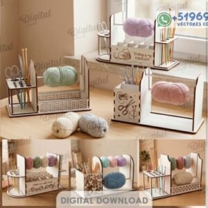 Organizadores para Hilos y Crochet – Pack Funcional para Corte Láser