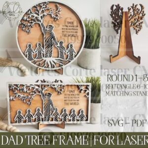 Árbol Familiar para dia del padre – Marco Decorativo Multicapa para Corte Láser