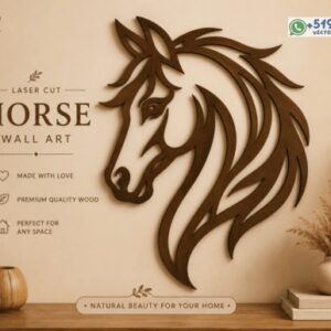 Cuadro Decorativo de Caballo para Pared en Corte Láser