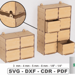 Caja Organizadora de Pared para Taller en Corte Láser