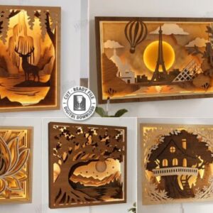 Cuadros 3D en Capas con Efecto Caja de Luz para Corte Láser