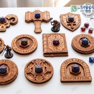 Tokens y Marcadores de Inspiración para Juegos de Rol en Corte Láser