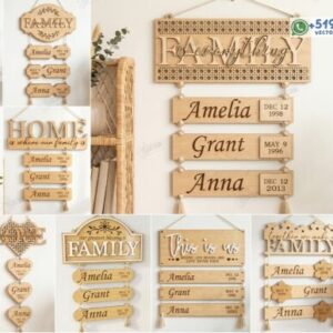 Tableros Familiares de Cumpleaños para Corte Láser