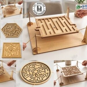 Pack de juegos de laberinto de equilibrio – Diseños vectoriales interactivos en MDF 3 mm