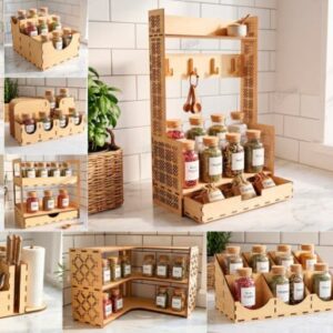 Juego de organizadores de cocina para corte láser