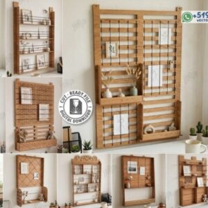 Organizador de Pared Multifuncional en MDF – Pack de 10 Diseños Decorativos