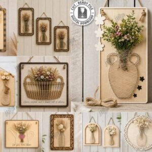 Cuadros Florales y Portaflores Decorativos para Corte Láser