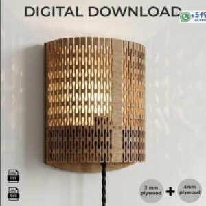 Lampara de pared curvo con patrón calado – Archivo vectorial decorativo para iluminación