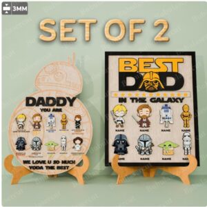 Letreros Personalizados para dia del padre e Hijos Inspirados en la Galaxia