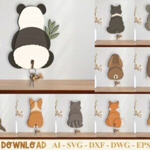 Soportes para llaves de animales vistos de espaldas