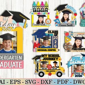 Marcos y Letreros de Graduación Escolar 2026 para Corte Láser