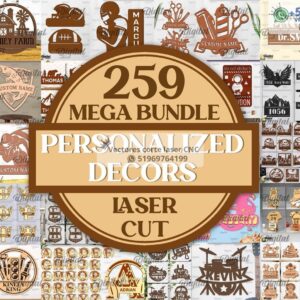 Mega Bundle de 259 Decoraciones Personalizadas para Corte Láser