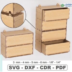 Organizador de Cajones de Pared Modular para Corte Láser