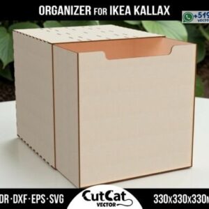 Organizador con Cajón para Ikea Kallax en Corte Láser