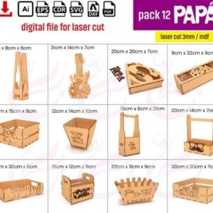 Pack de 12 Proyectos para el Día del Padre en Corte Láser