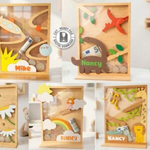Paquete de Bancos de Monedas alcancia Infantiles Personalizados para Corte Láser