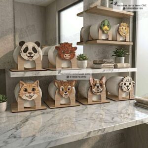 Pack de 8 Soportes para Papel Higiénico con Diseños de Animales