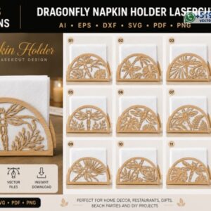 Servilleteros Decorativos con Libélulas – Pack de 12 Diseños