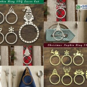 Pack de servilleteros navideños decorativos en vector para mesa y eventos