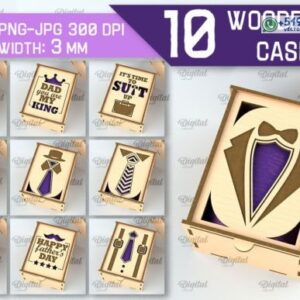 Cajas de Regalo para Papá con Diseños de Corbata en Corte Láser