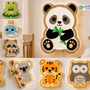 Lámparas Infantiles Decorativas de Animales para Corte Láser