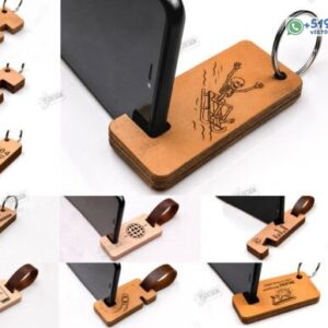 Pack de soportes de celular con llavero – 10 diseños vectoriales funcionales