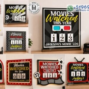 Cuadros Contadores de Películas Vistas para Corte Láser