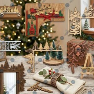 Esquineros Navideños Decorativos para Corte Láser