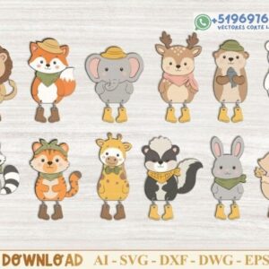 Animalitos Decorativos de Temporada en Capas para Corte Láser