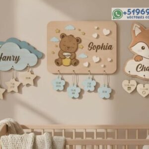 Letreros de Estadísticas de Nacimiento para Bebé en Corte Láser