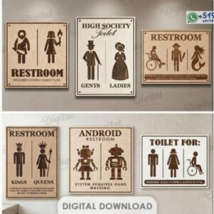 Letreros Divertidos para Baño y Restroom en Corte Láser