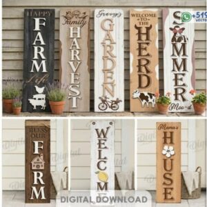 Letreros Verticales Decorativos Estilo Farmhouse – Pack Vectorial Multiformato