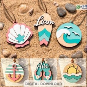 Llaveros de Verano 3D Personalizados para Corte Láser