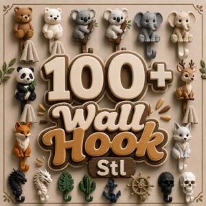 Pack de Más de 100 Ganchos de Pared STL para Hogar y Decoración 3D