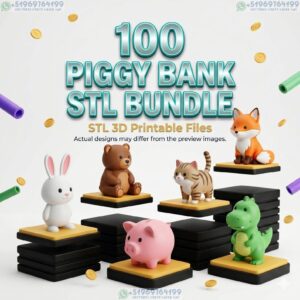 Pack de 100+ Alcancías STL para Impresión 3D – Huchas Creativas y Decorativas