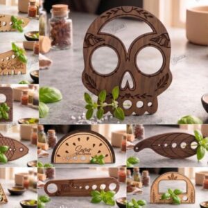 Pack de Posacucharas y Soportes Decorativos de Cocina para Corte Láser