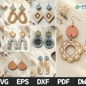 Paquete de Pendientes aretes Estilo Boho para Corte Láser