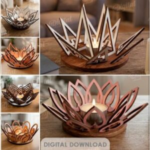 Paquete de Portavelas 3D Decorativos para Corte Láser
