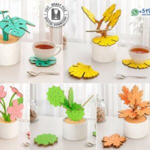 Paquete de Posavasos Apilables 3D Cortados con Láser