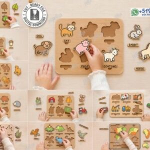 Rompecabezas Montessori Infantiles para Corte Láser