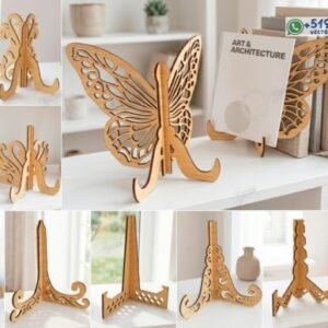 Soportes Decorativos para Libros, Cuadros y Exhibición en Corte Láser