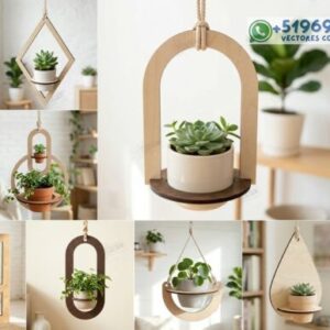 Soportes Colgantes para Macetas en Corte Láser
