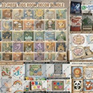 Mega Pack de Decoración Infantil para Pared – 32 Diseños Vectoriales para Habitación de Niños