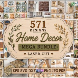 Mega Bundle Home Decor – 571 Diseños para Corte Láser